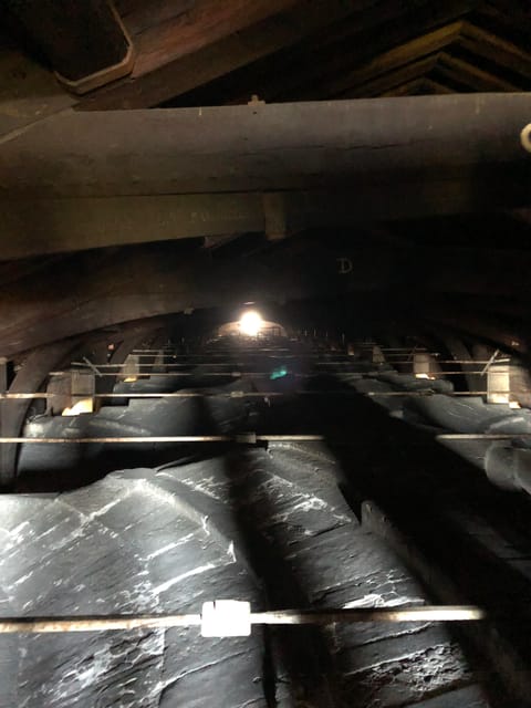 The top surface of the fan vaulted ceiling