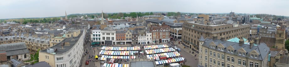Cambridge Market from Great St. Marys tower