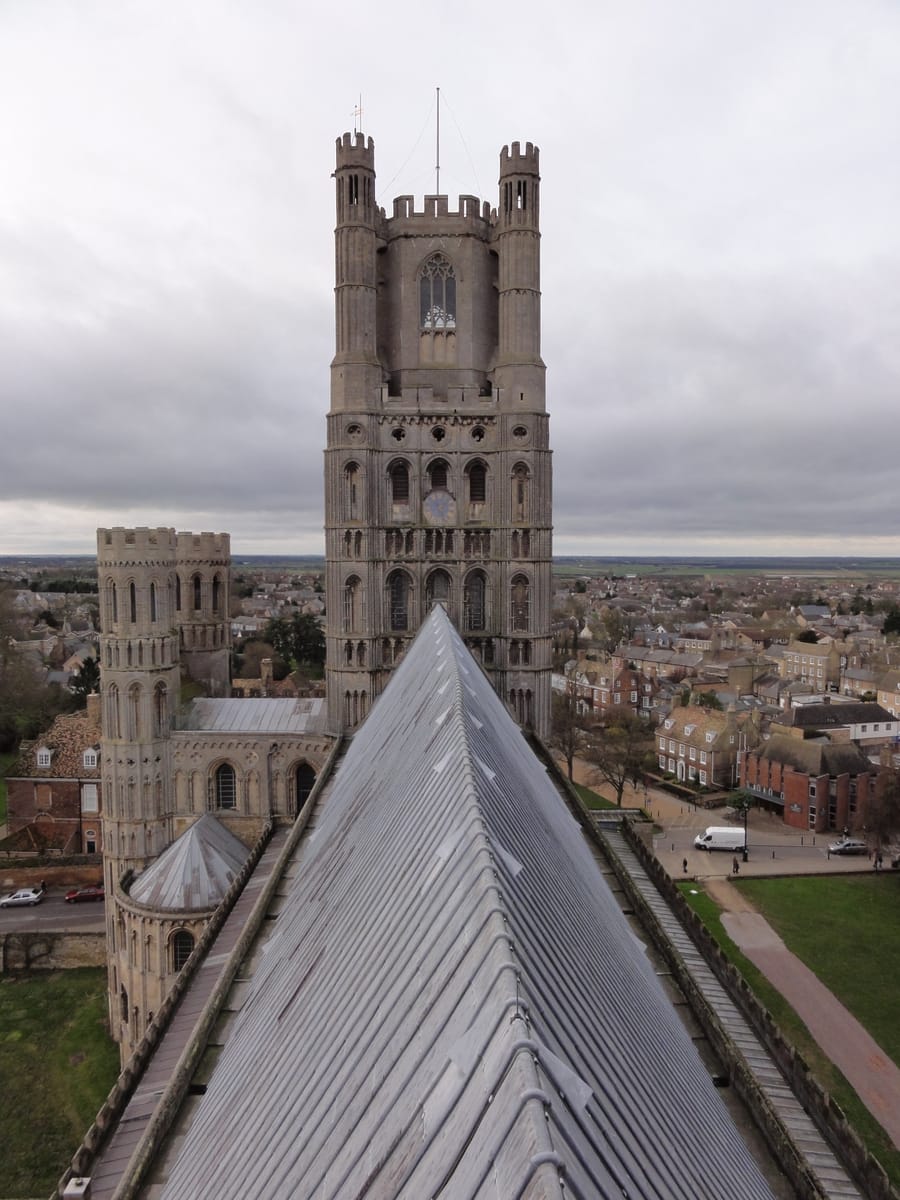 The other way along the nave roof, towards the West Tower The other way along the nave roof, towards the West Tower