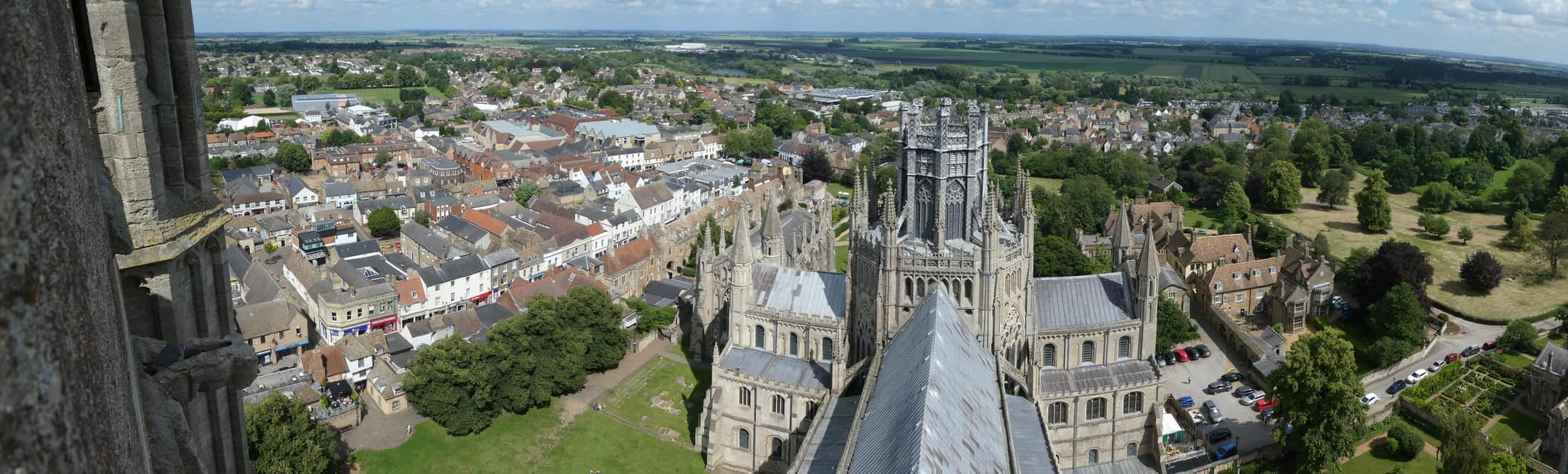 East from the West Tower, over the Octagon and the city to the fens East from the West Tower, over the Octagon and the city to the fens