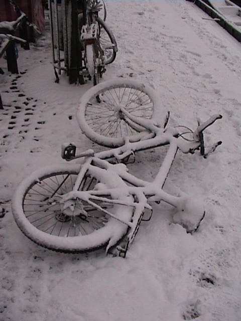 Snowy bicycle