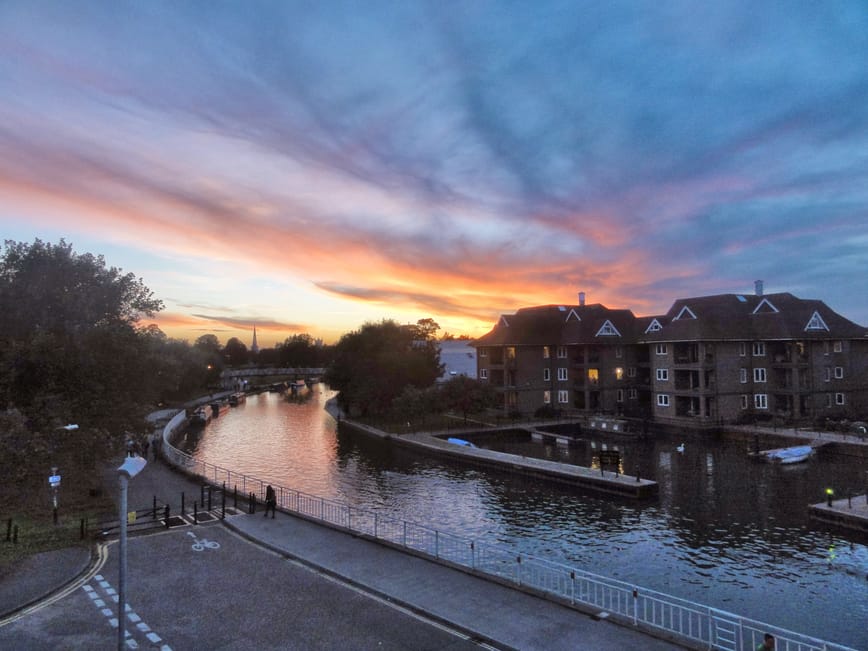 Sunset over Midsummer Common
